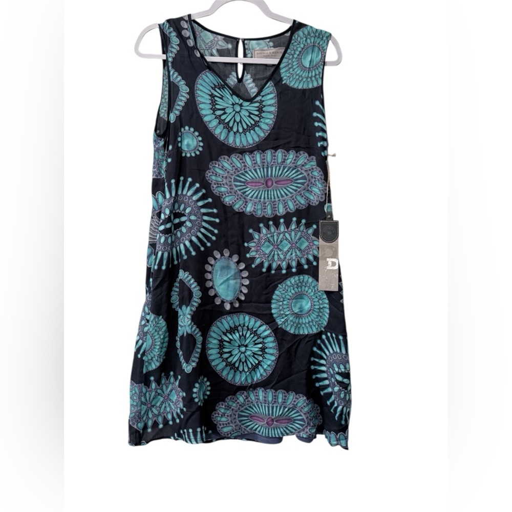 NWT Double D. Ranch Jewelry Junket women’s XS sleeveless lined blue dress